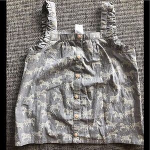 New Gymboree size 7 girls sleeveless zebra top shirt zoo striped